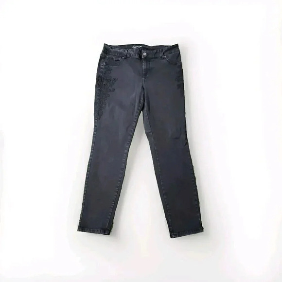 Womens Maurices Jeans 18 Short Black Straight Leg Mid Rise Regular Fit Pants - Picture 1 of 9